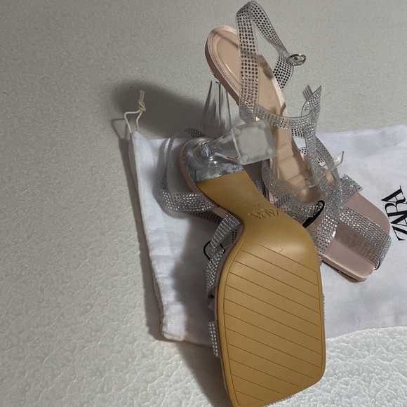 Zara VINYL HEELED CAGE TRANSPARENT SANDALS SZ US 10 EU 41 - Picture 11 of 12